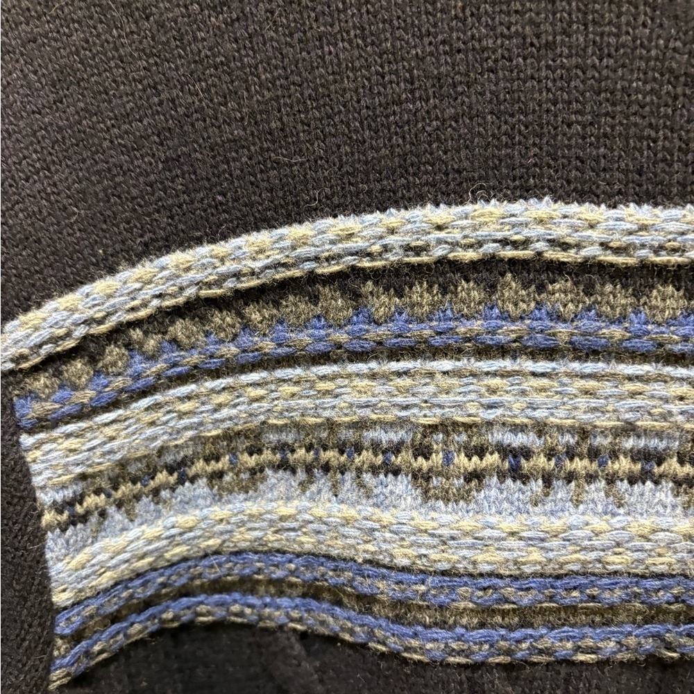 Banana Republic Italian Yarn Full Zip Men’s Sweater XL Fair Isle & Cable Knit - Picture 11 of 14